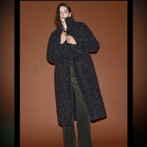 Zara Long Maxi Fleece Coat ZW COLLECTION